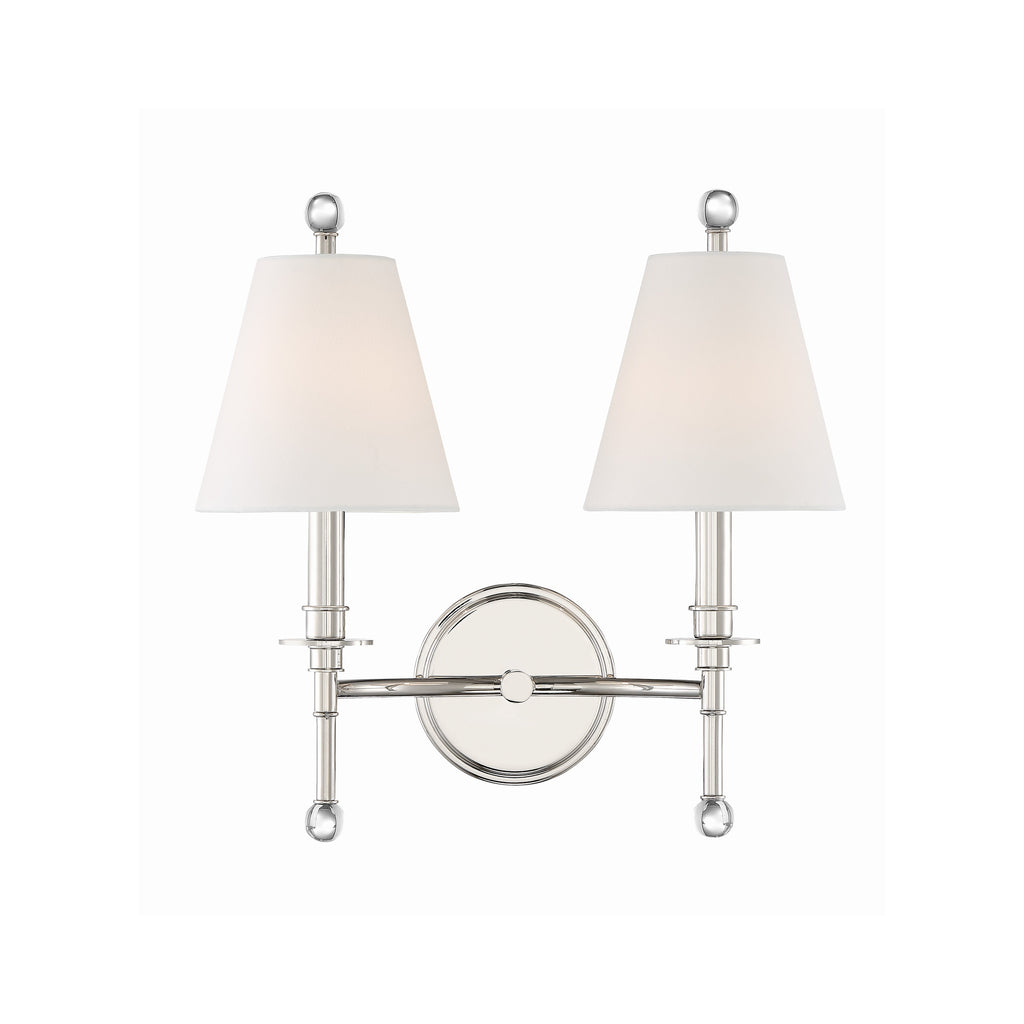 Crystorama Riverdale 15'' Sconce in Polished Nickel - Additional View