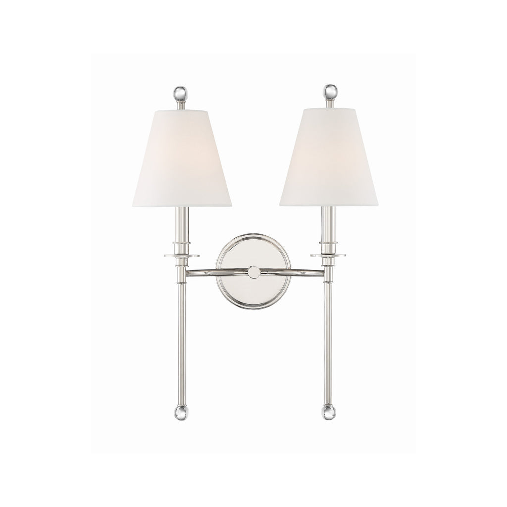 Crystorama Riverdale 15'' Sconce in Polished Nickel - Additional View