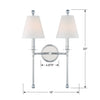 RIV-383-PN Riverdale 2 Light Sconce | Dimensions Image