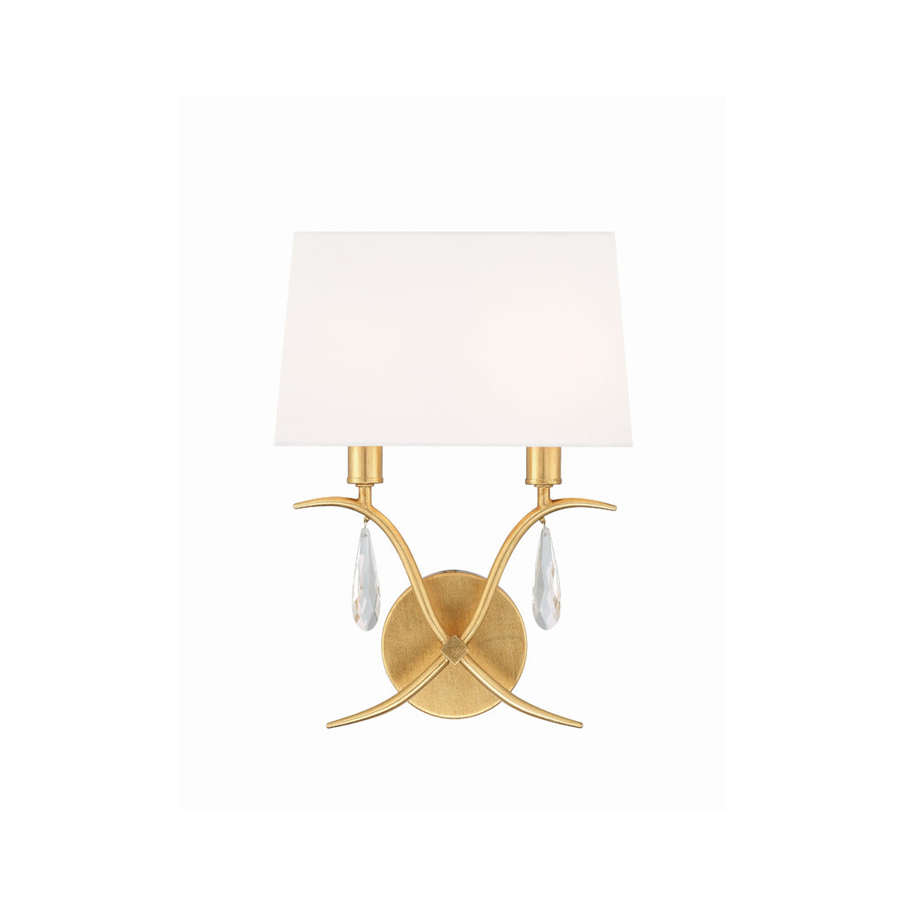 Crystorama Rollins 10'' Sconce in Antique Gold - Front View