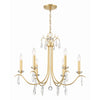 Crystorama Rollins 28'' Chandelier in Antique Gold - Front View