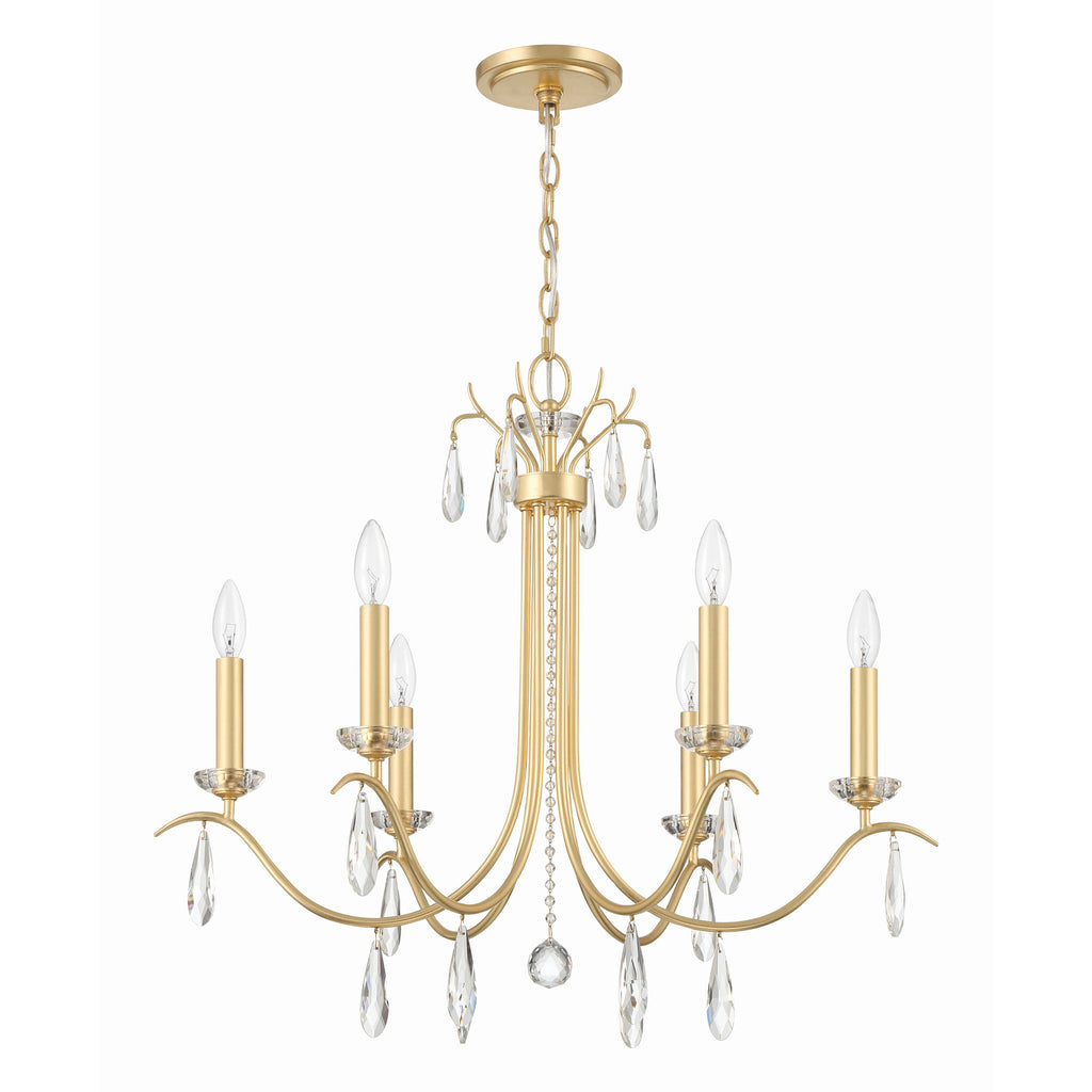 Crystorama Rollins 28'' Chandelier in Antique Gold - Additional View