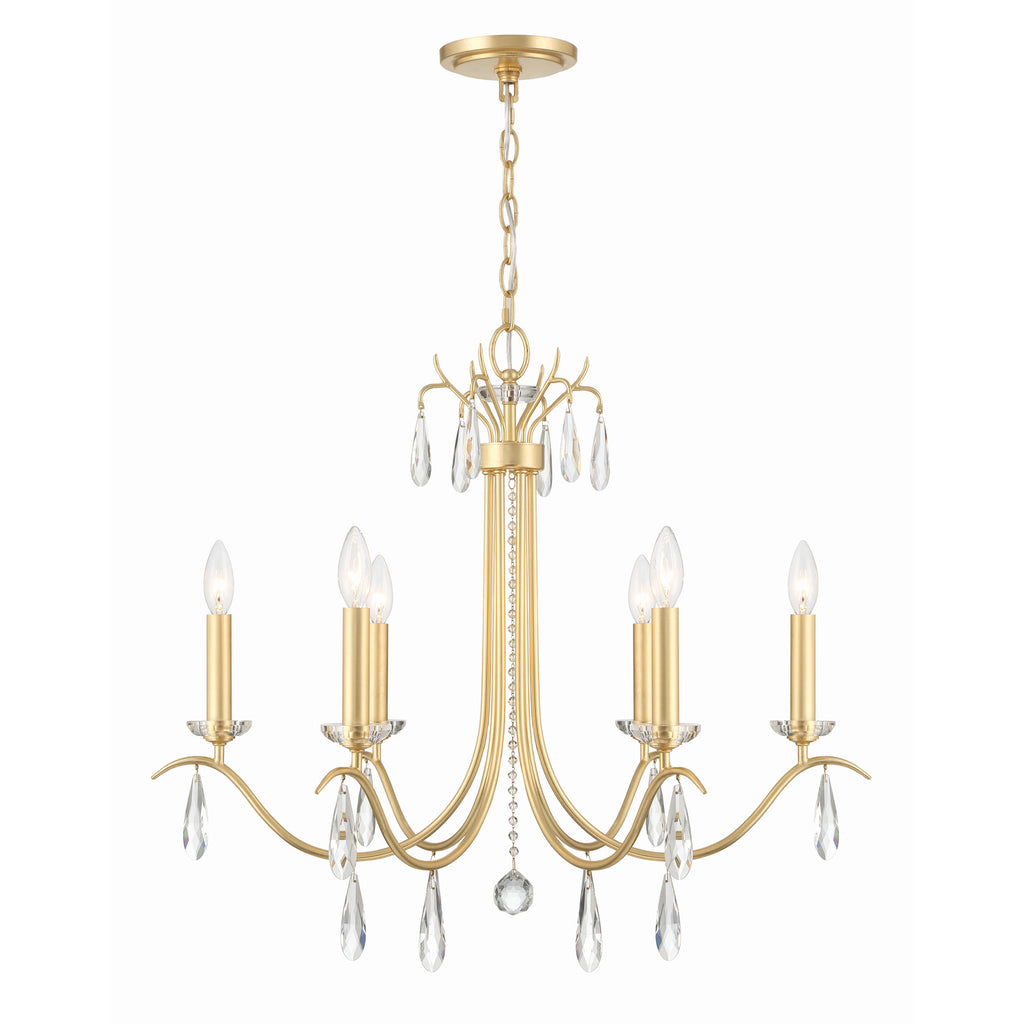 Crystorama Rollins 28'' Chandelier in Antique Gold - Additional View