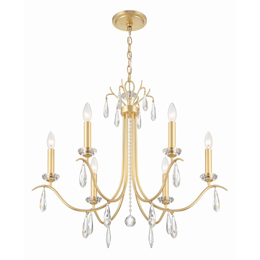 Crystorama Rollins 28'' Chandelier in Antique Gold - Additional View