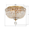 ROS-A1004-AG-CL-MWP Roslyn 12'' Flush Mount | Dimensions Image