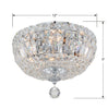 ROS-A1004-CH-CL-MWP Roslyn 4 Light Flush | Dimensions Image