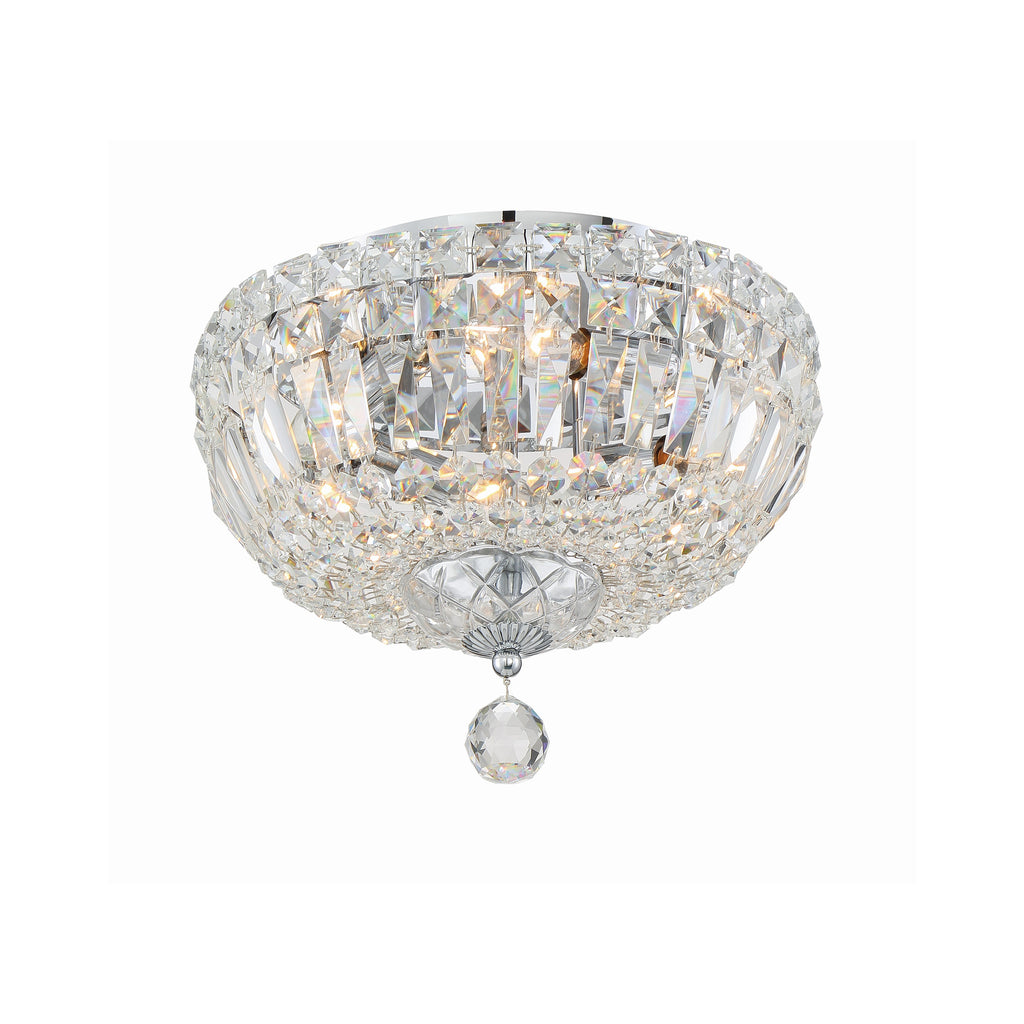 Crystorama-OPEN-BOX Roslyn 4 Light Flush in Polished Chrome - Front View