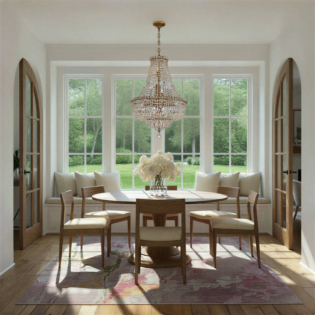 ROS-A1009-AG-CL-MWP Roslyn 22'' Chandelier | Lifestyle Image