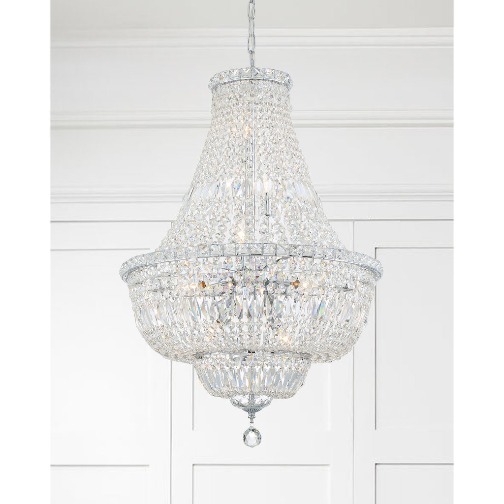 Crystorama Roslyn 22'' Chandelier in Polished Chrome - Lifestyle View