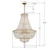 ROS-A1015-AG-CL-MWP Roslyn 28'' Chandelier | Dimensions Image