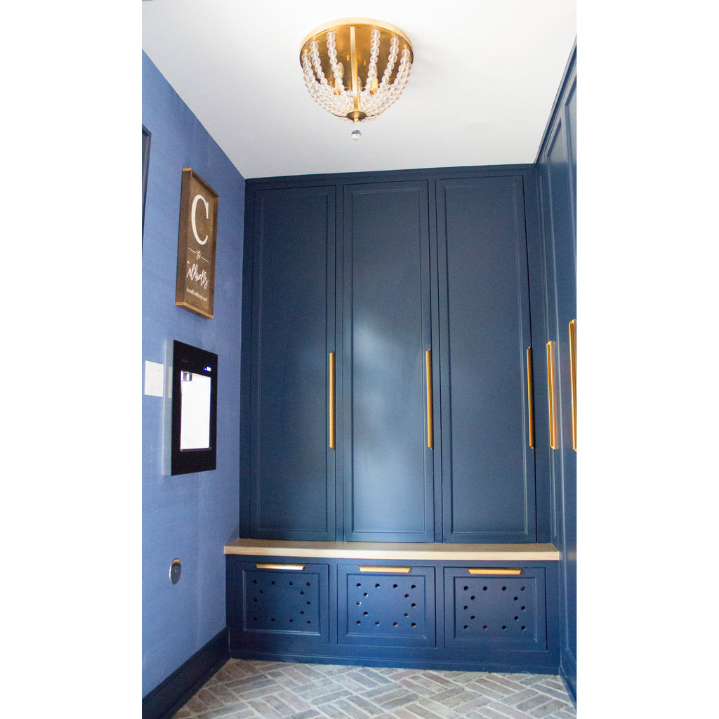 Crystorama Roxy 16.5'' Flush Mount in Antique Gold - Lifestyle View