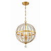 Crystorama Roxy 14'' Chandelier in Antique Gold - Front View
