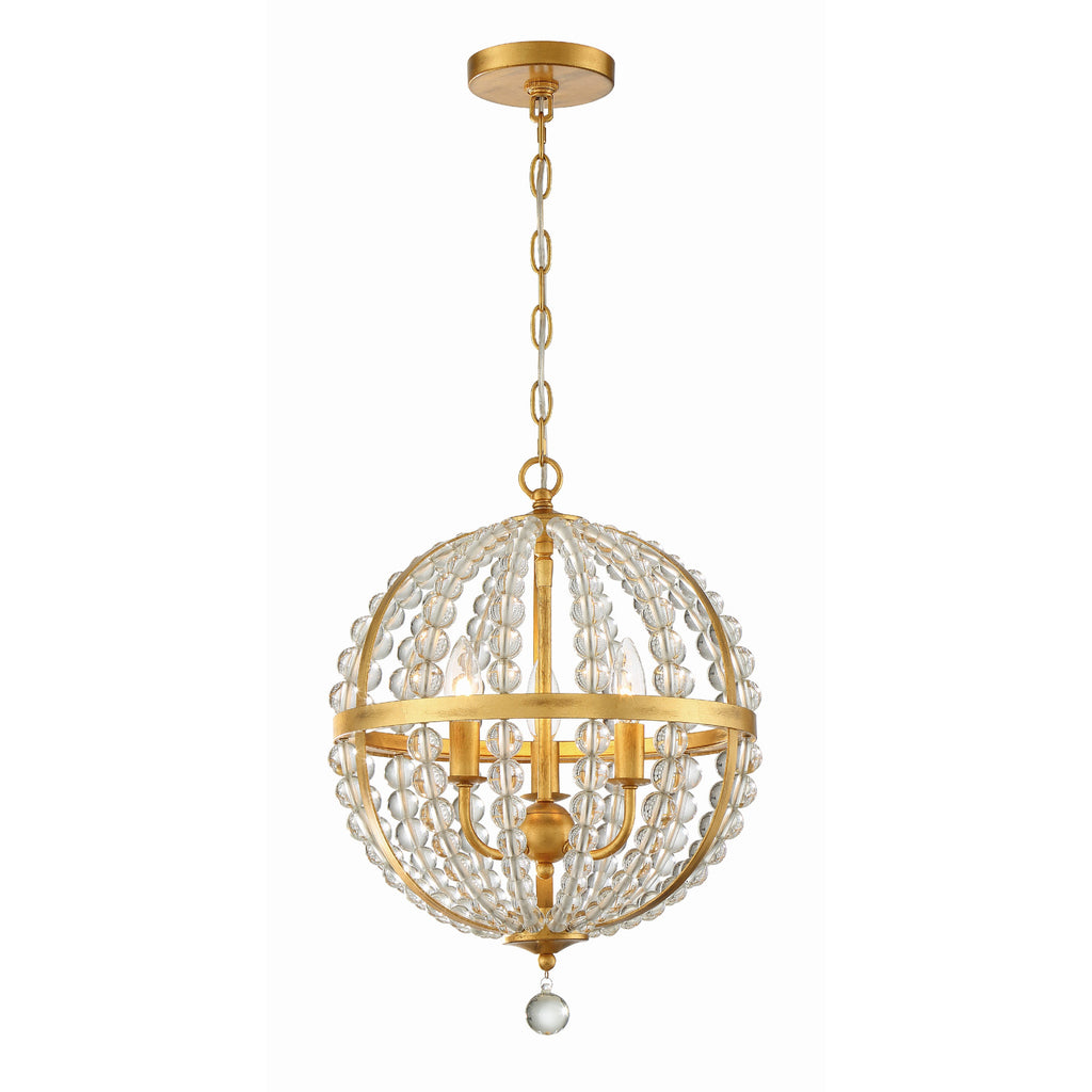 Crystorama Roxy 14'' Chandelier in Antique Gold - Additional View