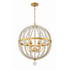 Crystorama Roxy 22'' Chandelier in Antique Gold - Front View