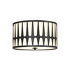 Crystorama Royston 18'' Flush Mount in Black - Front View