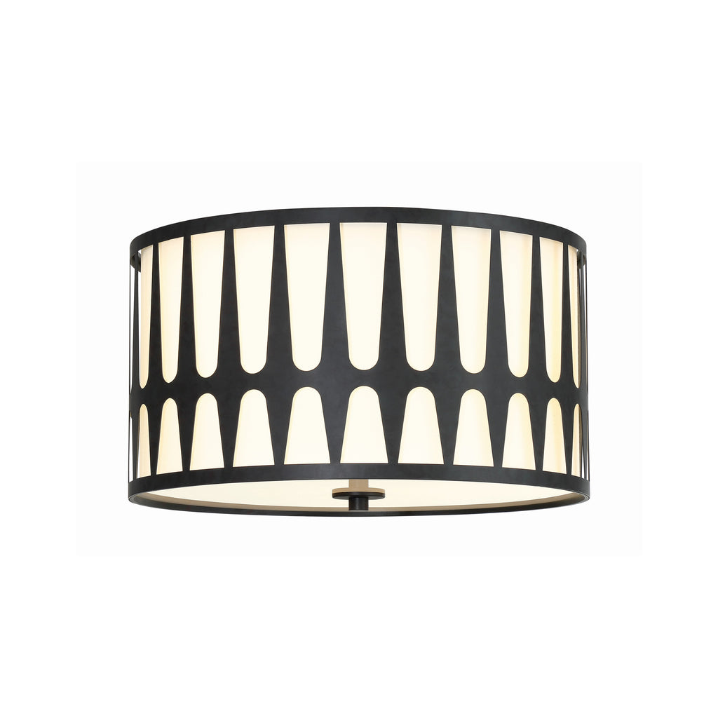 Crystorama Royston 18'' Flush Mount in Black - Front View