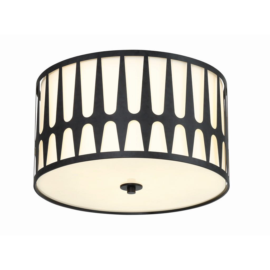 Crystorama Royston 18'' Flush Mount in Black - Additional View