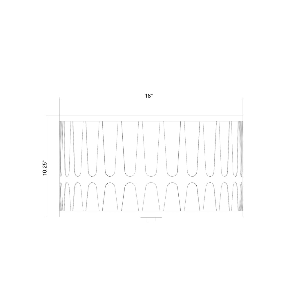Crystorama Royston 18'' Flush Mount - Product Dimensions