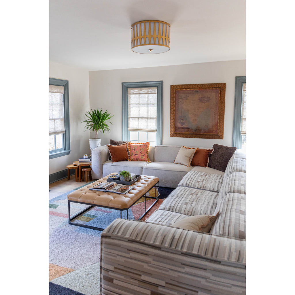 Crystorama Royston 18'' Flush Mount in Antique Gold - Lifestyle View