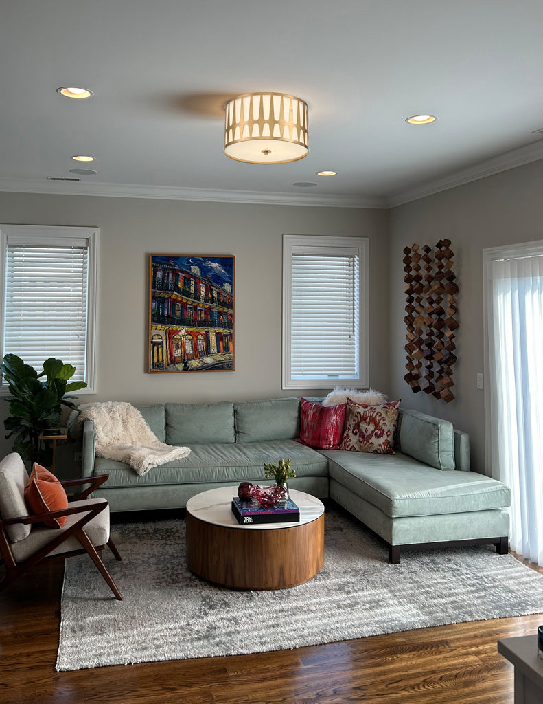 ROY-800-GA Royston 18'' Flush Mount | Lifestyle Image
