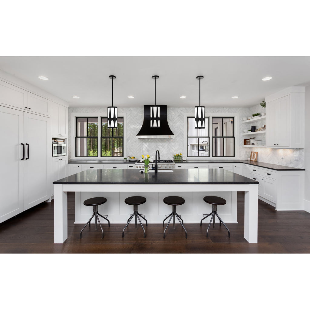 Crystorama Royston 7'' Pendant in Black - Lifestyle View