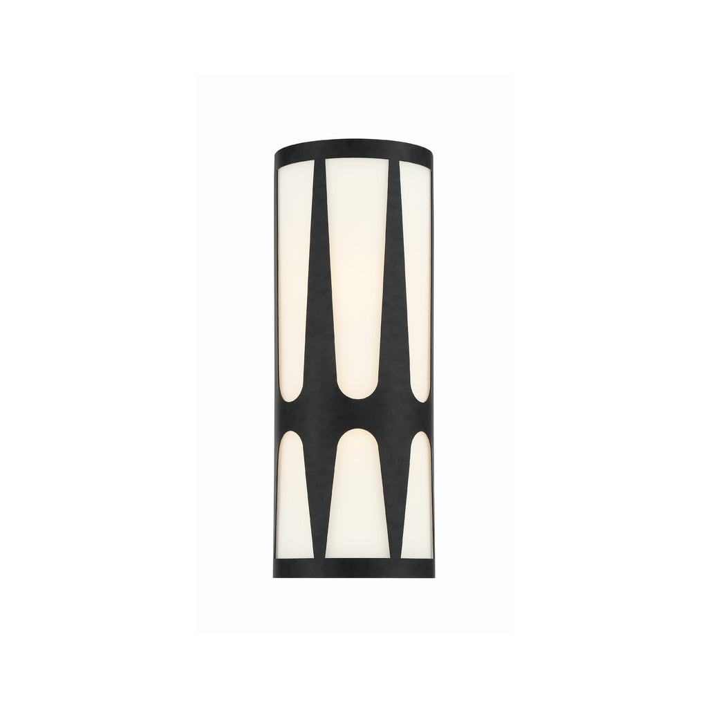 Crystorama Royston 6.75'' Integrated LED Sconce in Black - Front View