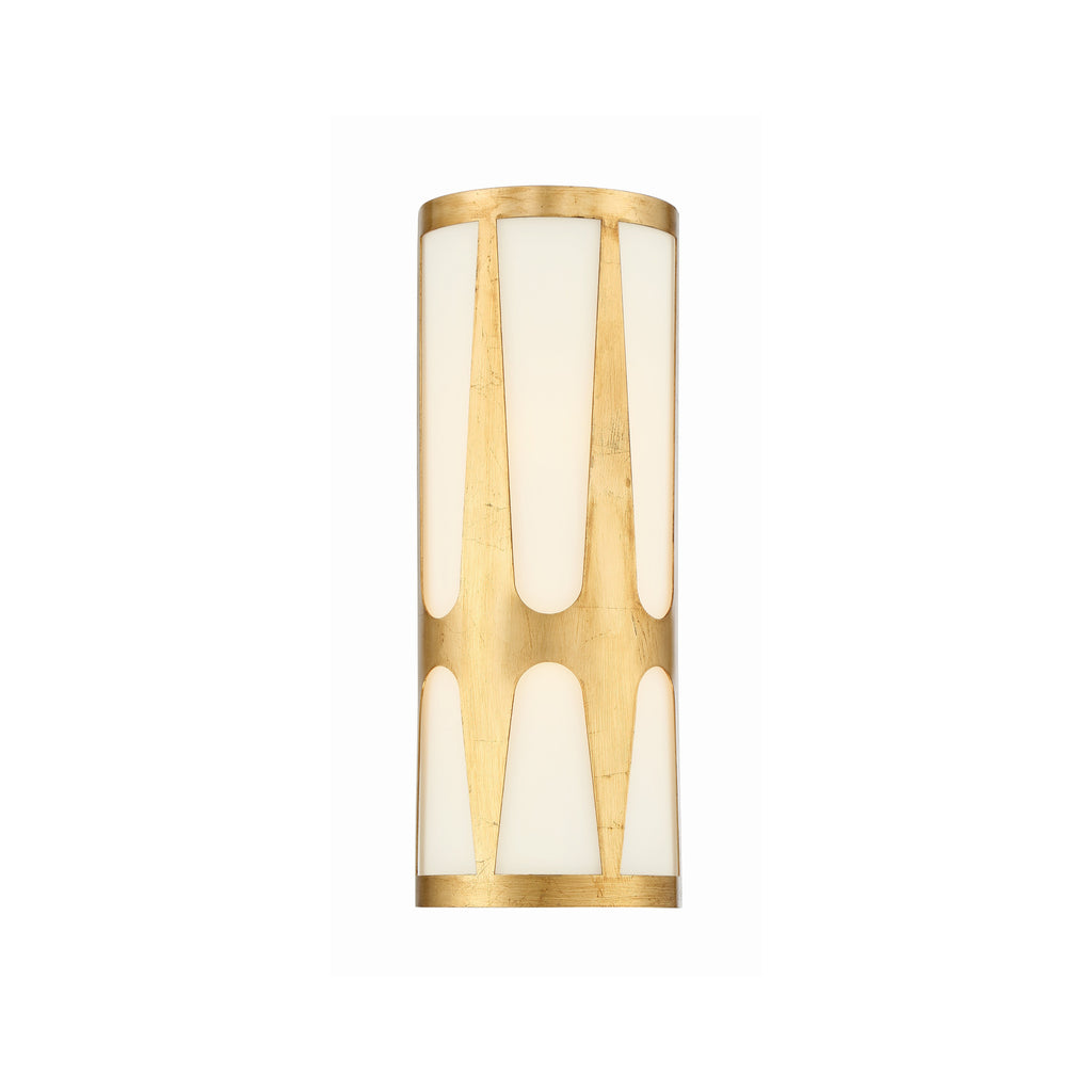 Crystorama Royston 6.75'' Integrated LED Sconce in Antique Gold - Front View