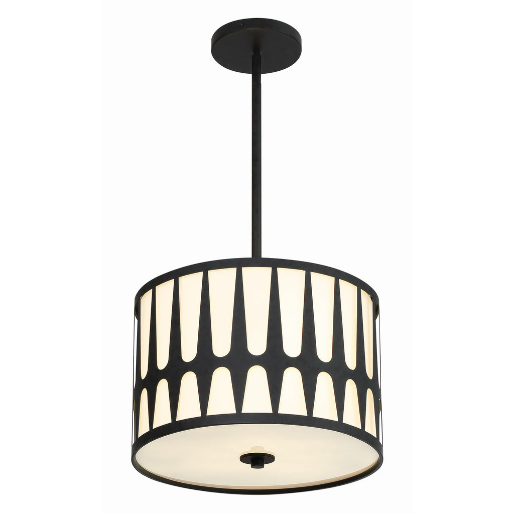 Crystorama Royston 15'' Pendant in Black - Additional View