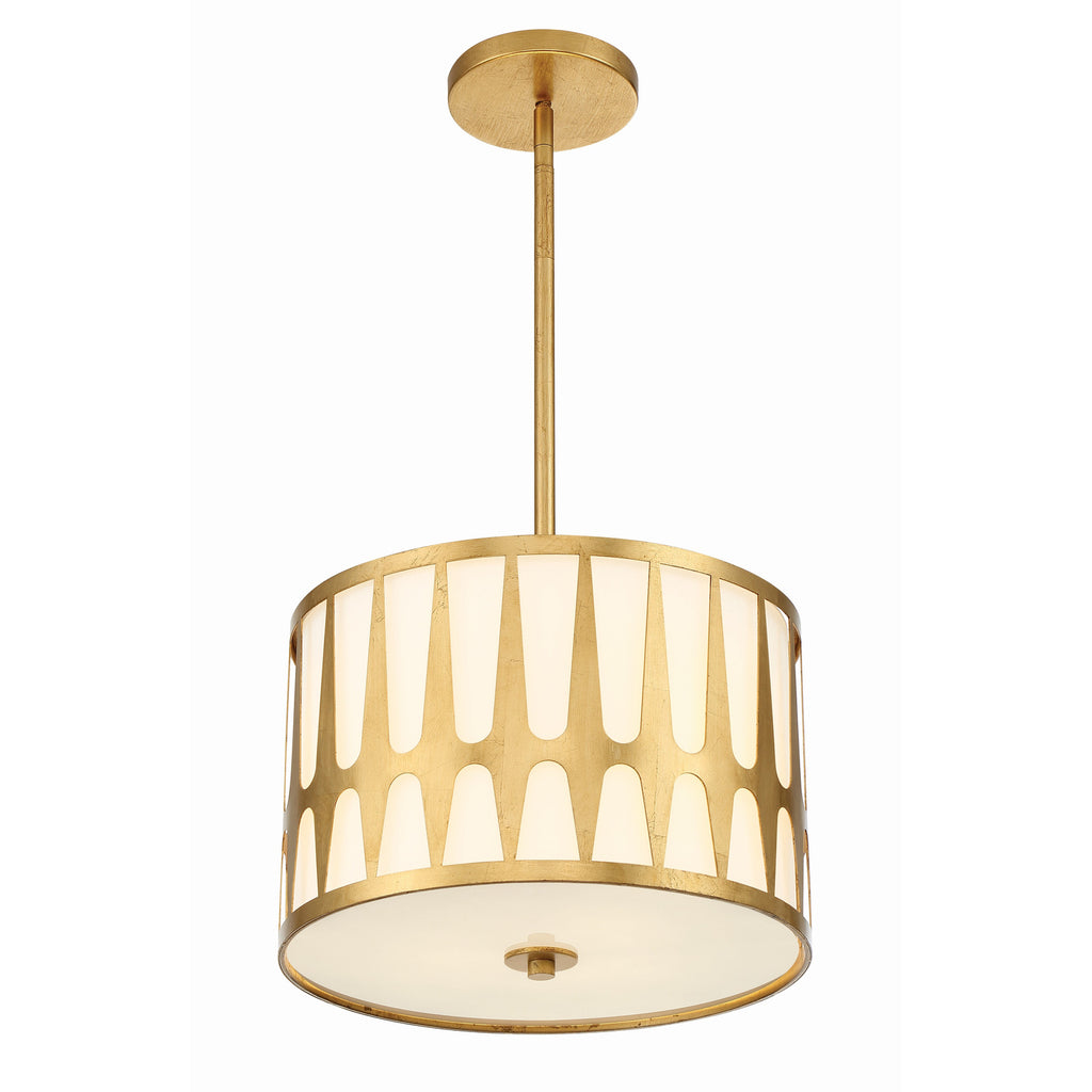 Crystorama Royston 15'' Pendant in Antique Gold - Additional View