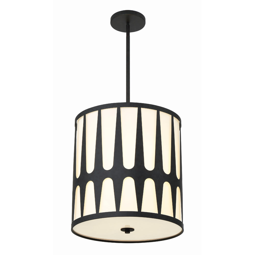 Crystorama Royston 17'' Pendant in Black - Additional View