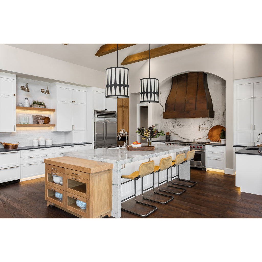 Crystorama Royston 17'' Pendant in Black - Lifestyle View
