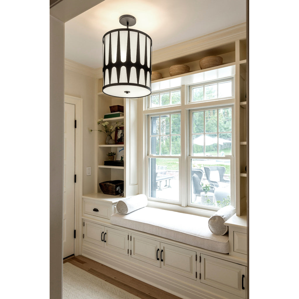 Crystorama Royston 17'' Pendant in Black - Lifestyle View