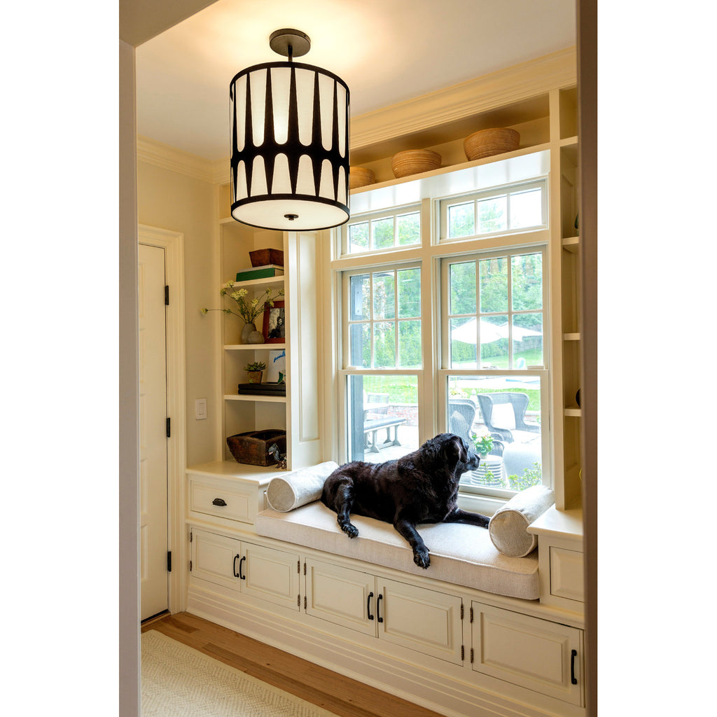 Crystorama Royston 17'' Pendant in Black - Lifestyle View
