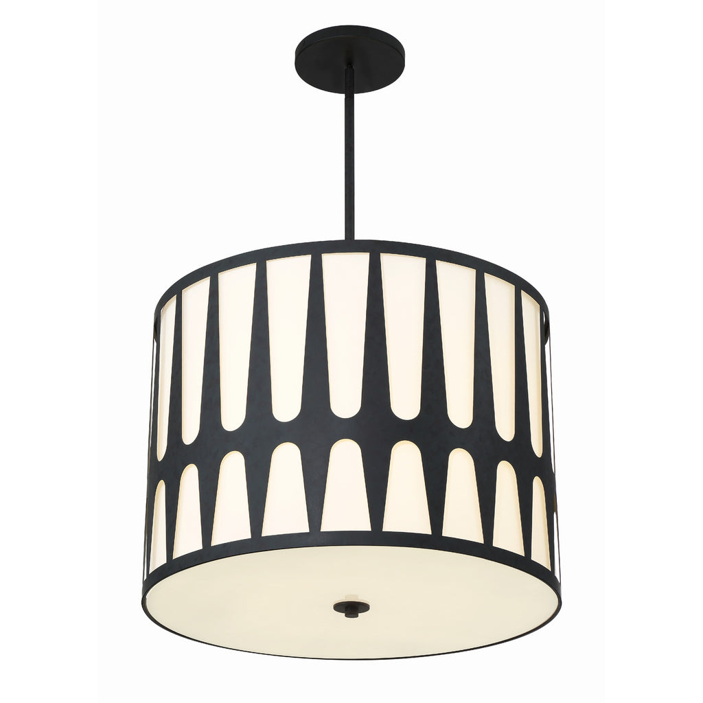 Crystorama Royston 24'' Pendant in Black - Additional View