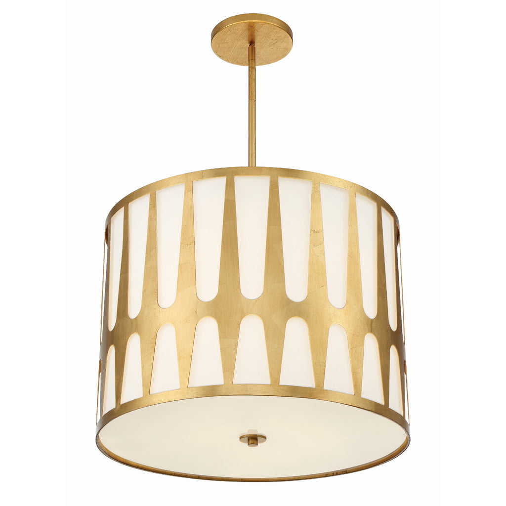 Crystorama Royston 24'' Pendant in Antique Gold - Additional View