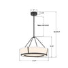 RYC-8106-CZ Royce 24.25'' Integrated LED Pendant | Dimensions Image