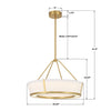 RYC-8106-LG Royce 24.25'' Integrated LED Pendant | Dimensions Image