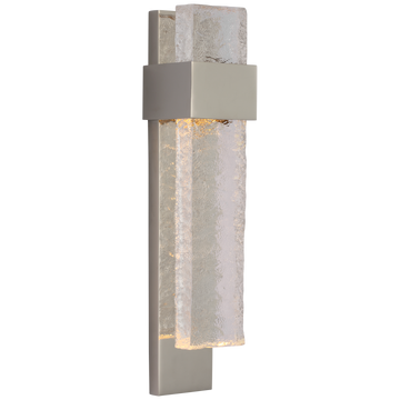 Polished Nickel and Clear Wavy Glass