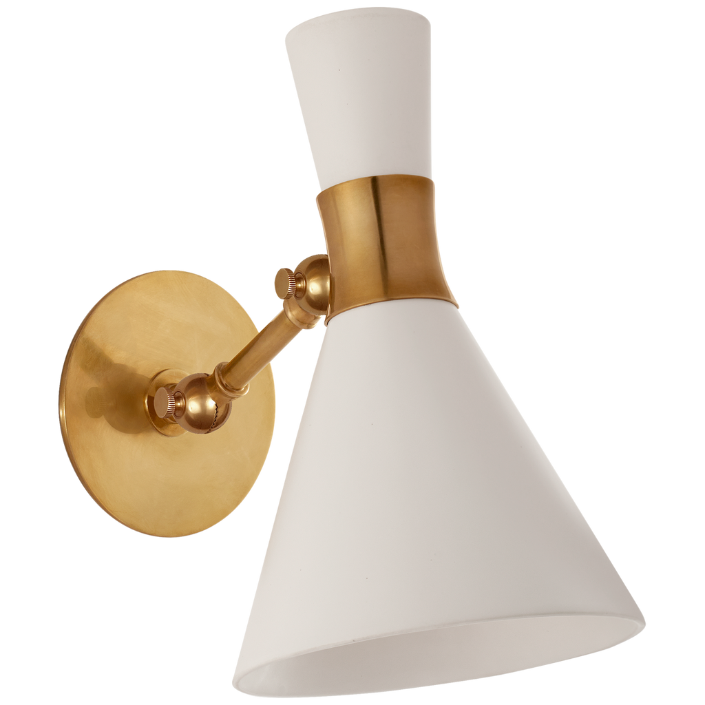 S2640HABWHT Visual Comfort Liam 1 Light Sconce | Main Image