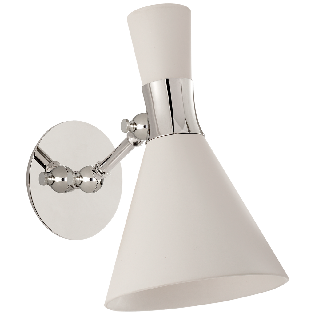 S2640PNWHT Visual Comfort Liam 1 Light Sconce | Main Image