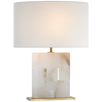 Alabaster and Hand-Rubbed Antique Brass