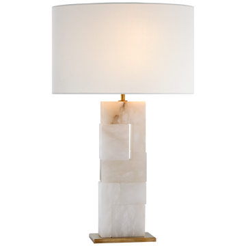 Alabaster and Hand-Rubbed Antique Brass