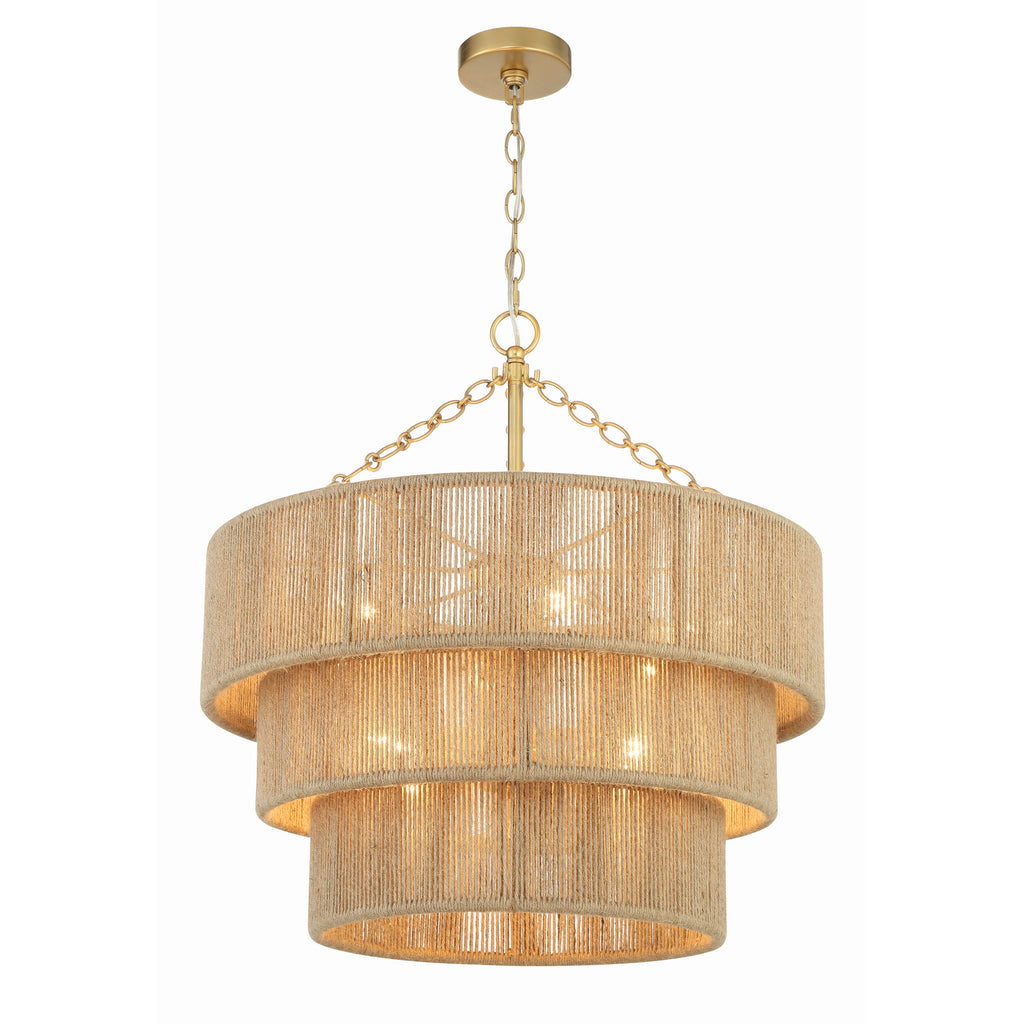Crystorama Shyla 24'' Chandelier in Soft Gold - Front View