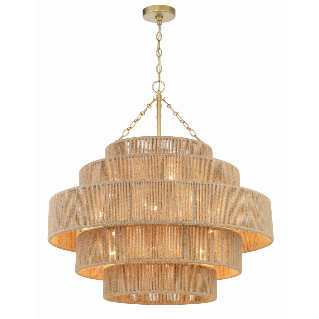 Crystorama Shyla 32'' Chandelier in Soft Gold - Front View