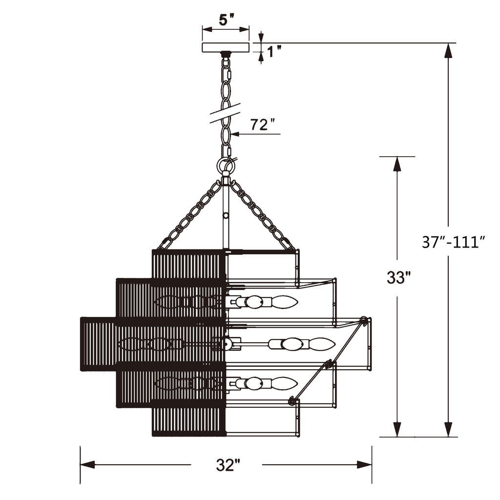 Crystorama Shyla 32'' Chandelier - Product Dimensions