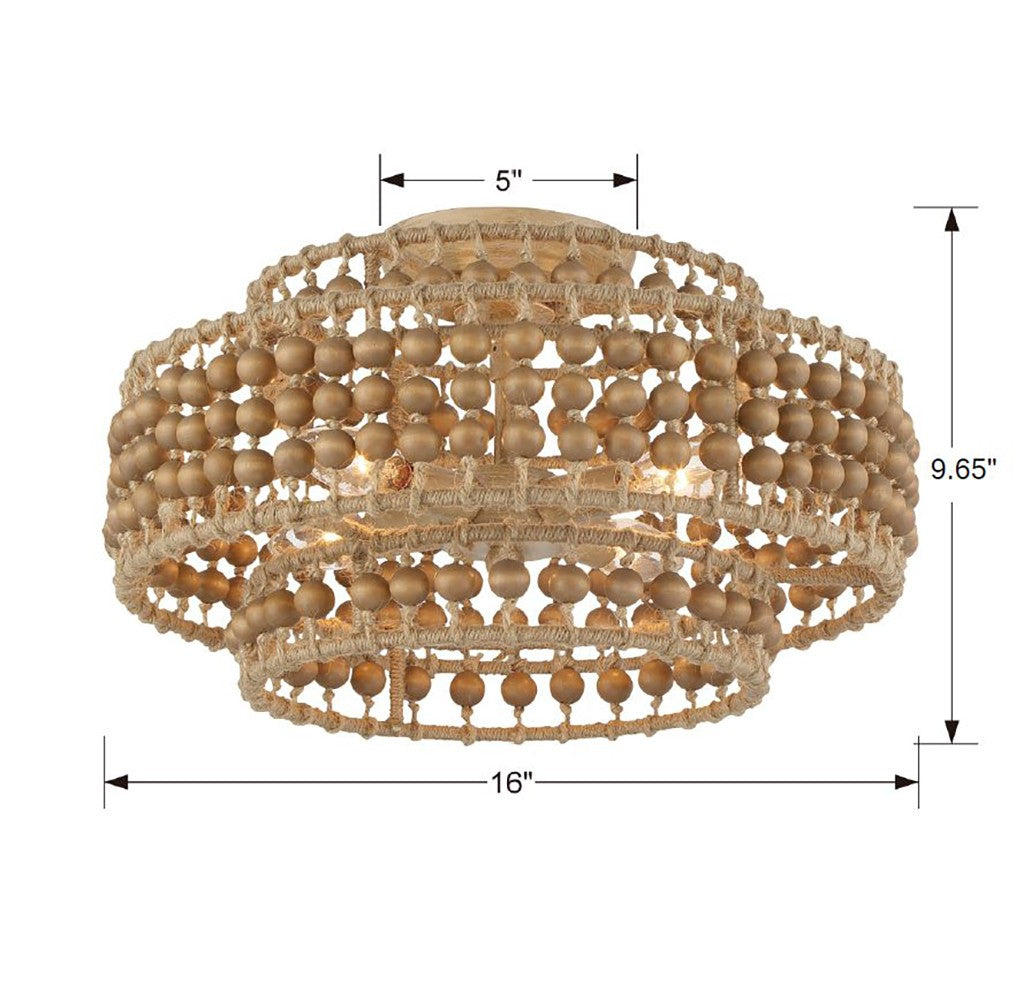 SIL-B6003-BS_CEILING Silas 4 Light Semi Flush | Dimensions Image