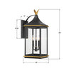SIM-803-MK-TG Simpson 10'' Outdoor Sconce | Dimensions Image