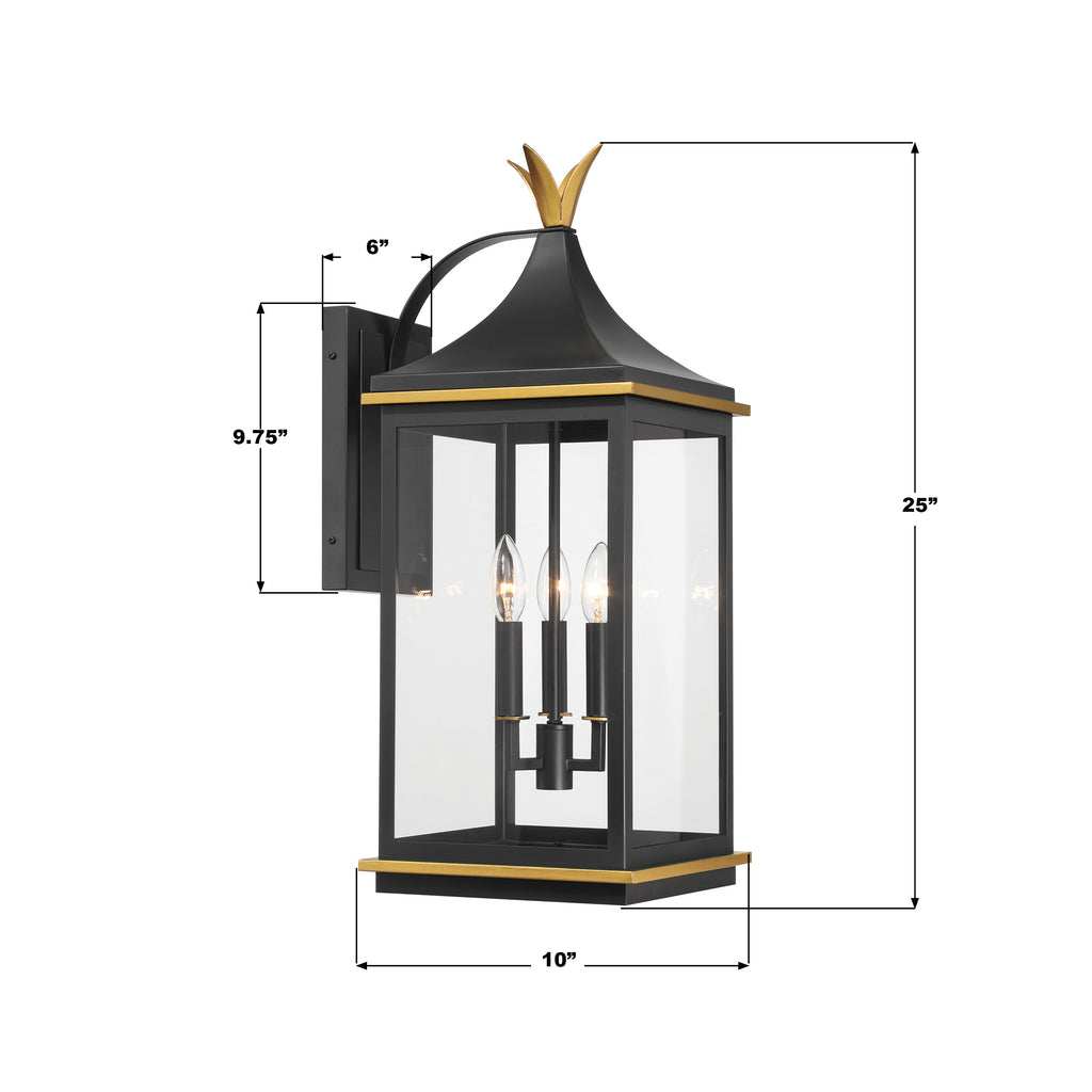 SIM-803-MK-TG Simpson 10'' Outdoor Sconce | Dimensions Image