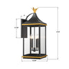 SIM-804-MK-TG Simpson 12.25'' Outdoor Sconce | Dimensions Image