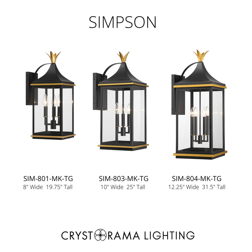 Crystorama Simpson 10'' Outdoor Sconce - Collection Image